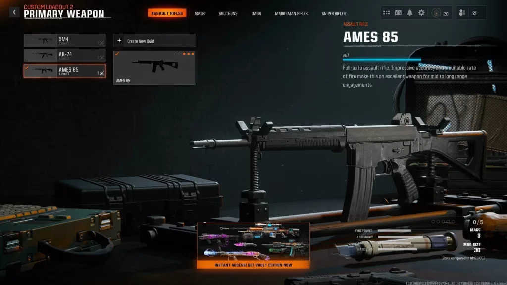 The AMES 85 in Black Ops 6