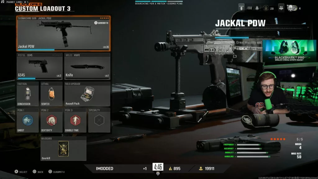 Configuration of the Jackal PDW by Scump