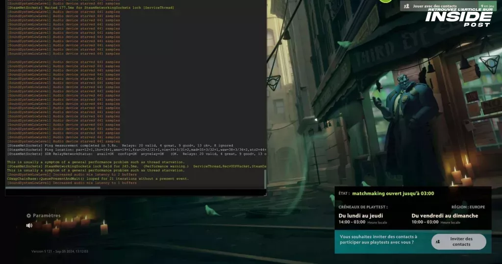 Screenshot of Deadlock console command menu