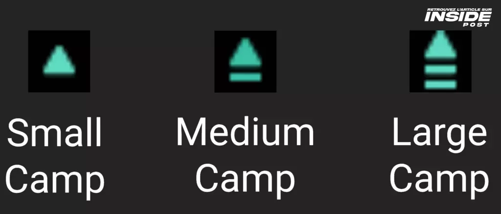 Icons of Denizens camps on the mini-map