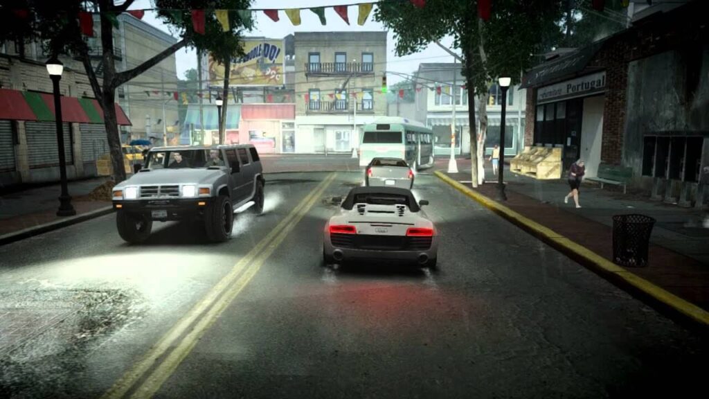 Screenshot of rain in a modded GTA 4. The weather in GTA 6 could be even more revolutionary.