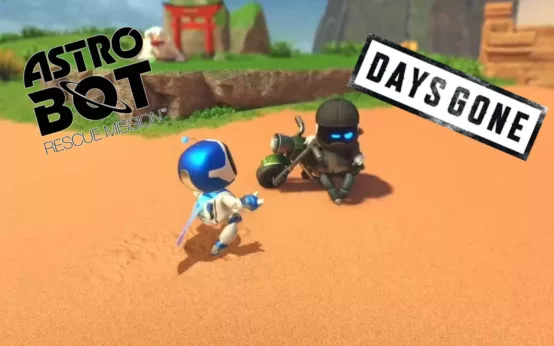 Screenshot Astro Bot with Days Gone and Astro Bot logos